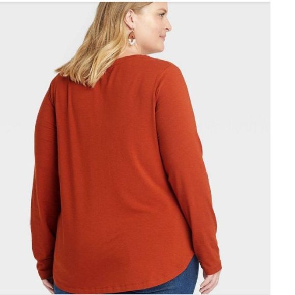 Ava & Viv Long Sleeve Scoop Neck Relaxed Fit Pullover Top Size 2X New With Tags - Picture 2 of 10